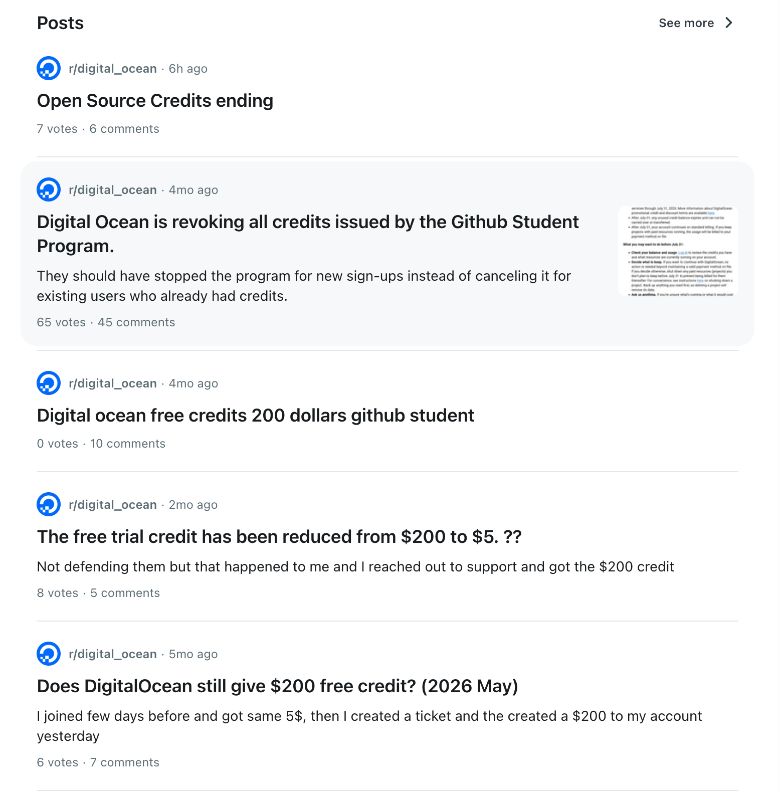Reddit 上关于 DigitalOcean 开源计划的讨论
